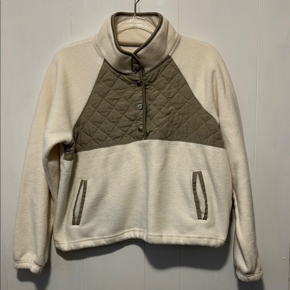 Kyodan Outdoor Cream and Olive Quilted Pullover Size Medium - Picture 1 of 7
